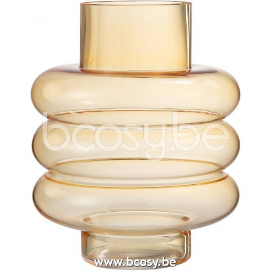 J Line Jline Vaso Lima Vetro Ocra Large Jarron Lima Cristal Ocre Large