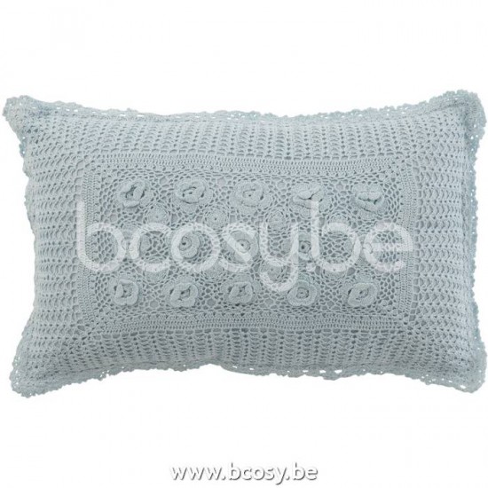 J Line Jline Jolipa 23067 Kussen Rechthoek Kant Katoen Blauw