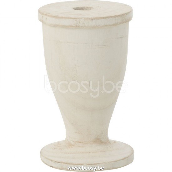 J Line Jline Candle Holder Wood White Large candleholders candle holders candlesticks