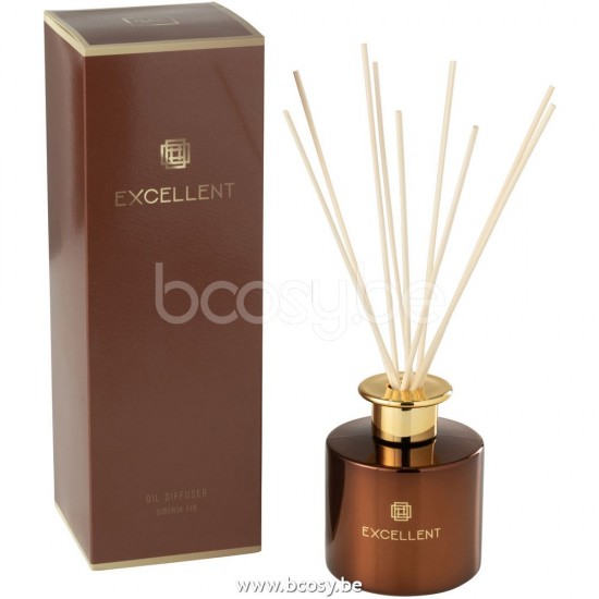 J Line 26440 Geurolie Stokjes Excellent Siberia Fir Bruine L9xB9xH27 cm parfums geuren