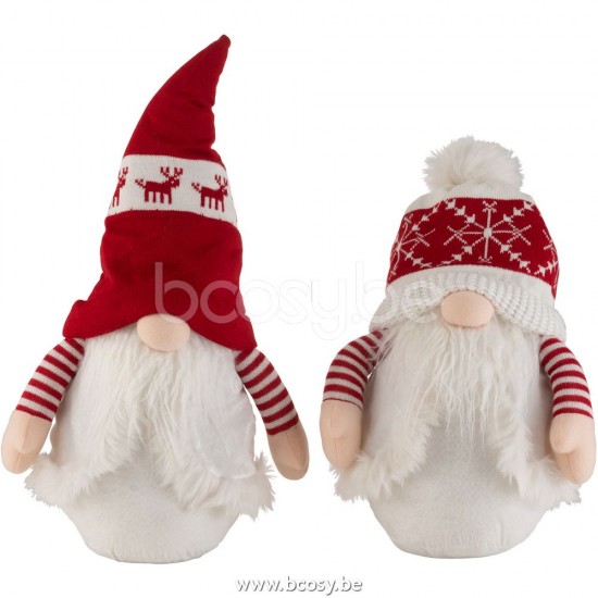 lutins statuettes Jolipa J Line Jline Nain Textile Rouge Blanc Medium Assortiment De 2