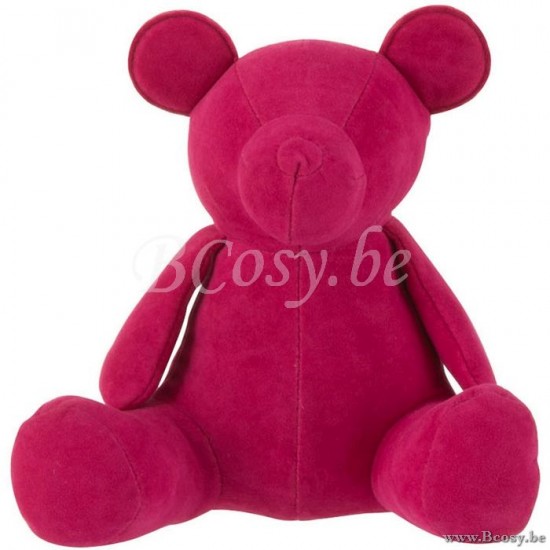 ours en peluche peluches Jolipa Jline Ours Deco Mat Velours Rose Small