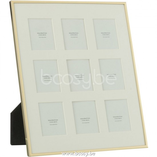 J Line Jline Photo Frame Passe Partout Fne Border 9 Pieces 5X6,5 Metal Gold photo holder picture frame holders frames