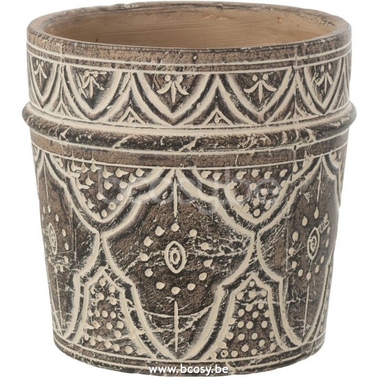 cachepots de fleur Jolipa J Line Jline Cachepot Provence Terracotta Brun Extra Large