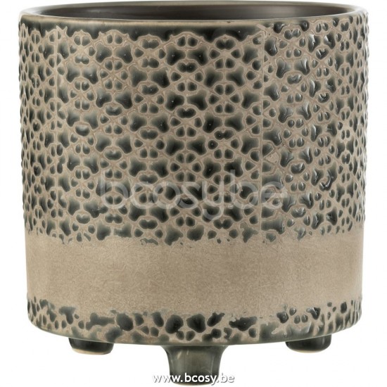 J Line Jline Flowerpot Mosaic Ceramic Grey Blue Large flowerpots