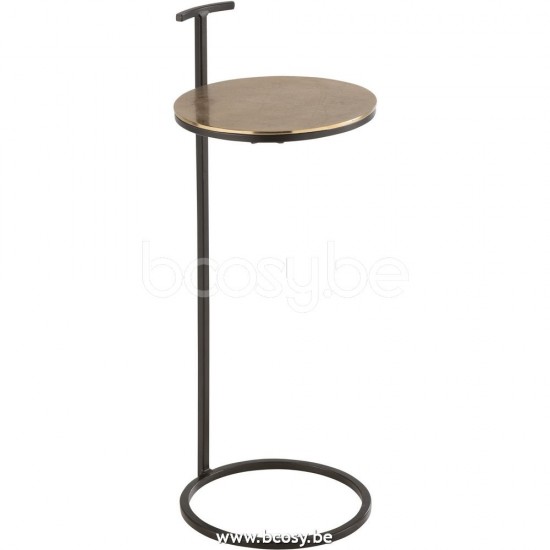 tables d appoint bouts de canapé Jolipa J Line Jline Table Gigogne Toni Aluminium Fer Or Noir