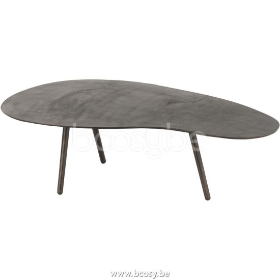 Jline Mesa De Salon Gota Aluminio Hierro Negro Large