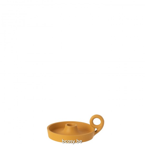 J Line Candle Holder Dish Round Aluminium Ochre candleholders candle holders candlesticks.