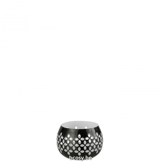 J Line Tealight Holder Perforated Iron Black tea lightholders.
