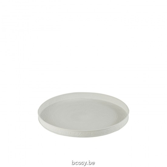 J Line Bols de décoration Bol de décoration Jolipa Plateau Rond Classique Fer Blanc S.