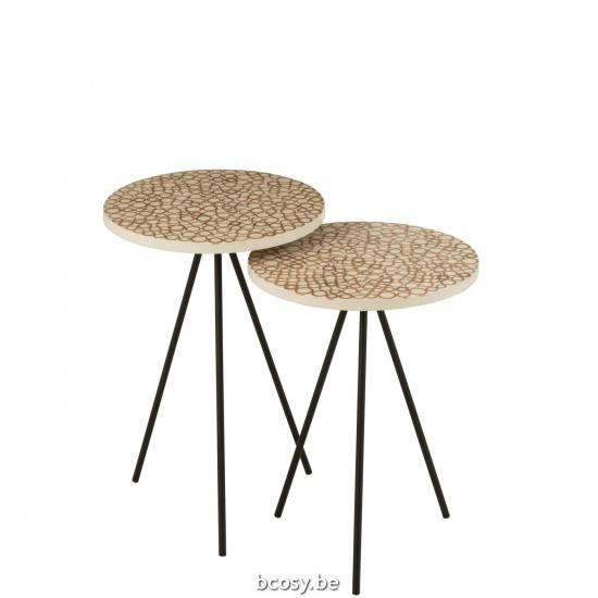 J Line 30241 Bijzettafeltjes Landelijke stijl Meubels beistelltisch Bout de canapé Salontafel Sidetable bijzettafeltje tables.