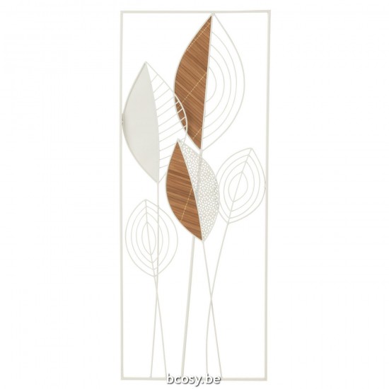 J Line Wall Decoration Leaves Metal Bamboo Mix Small Wall sculptures.