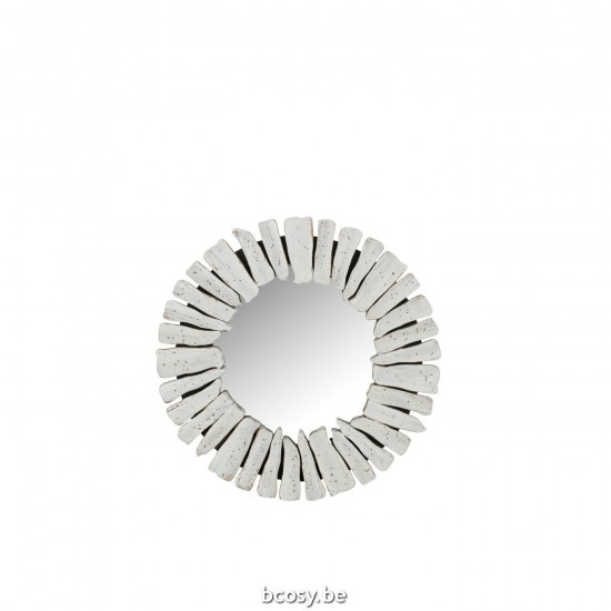 J Line Mirror Vacay Wood White Small Wall mirrors.