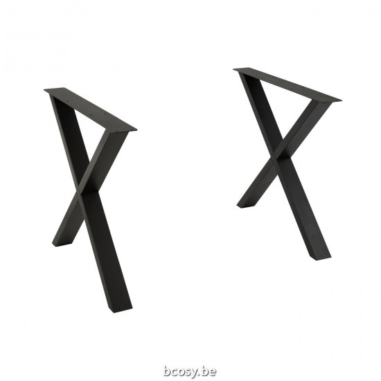 Jline Pie De Mesa Cruz Acero Negro.