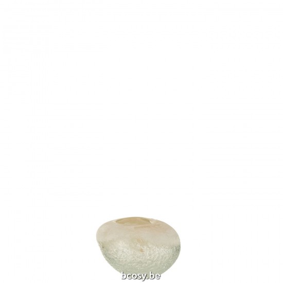 J Line Vase Ball Glass Beige tea lights holders.