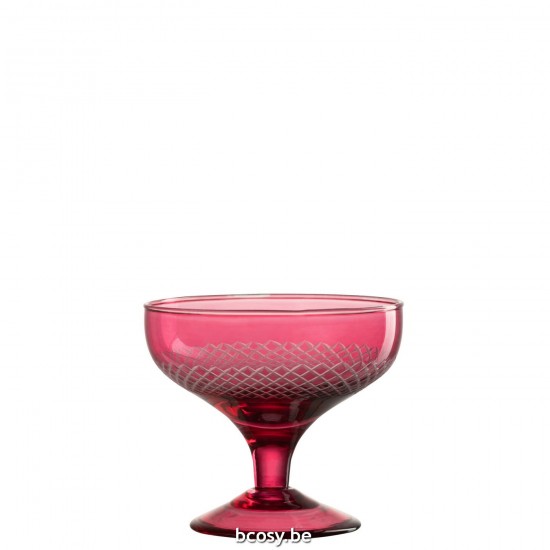 J Line verres à cocktail coctail Jolipa Verre Sur Pied Rond Verre Rouge.