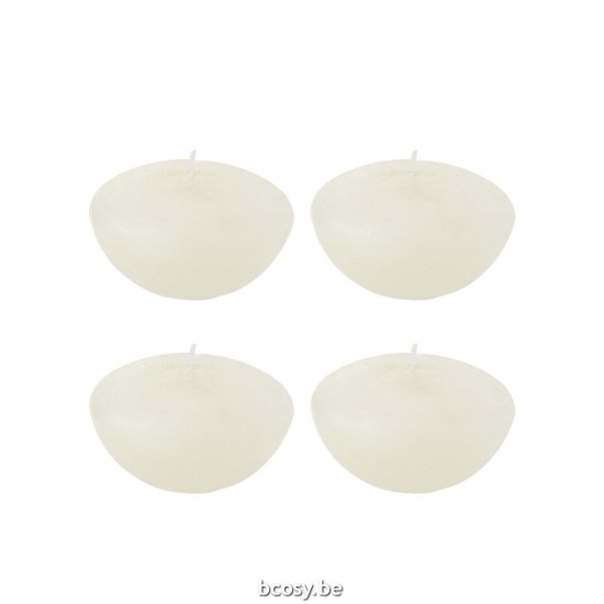 J Line bougies Jolipa Boite 4 Bouges Flottantes Blanc Large 8H.