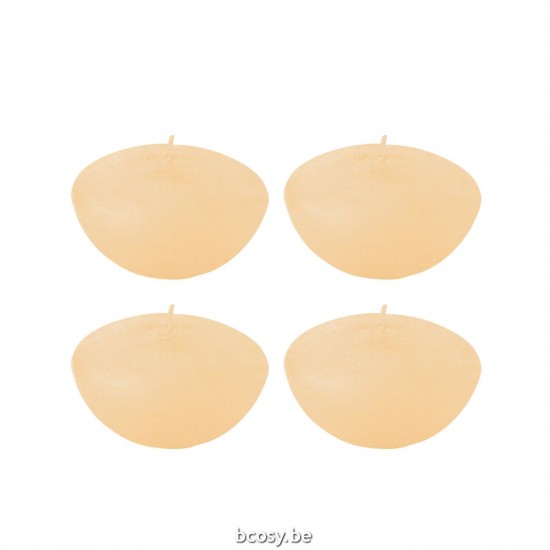 J Line bougies Jolipa Boite 4 Bougies Flottantes Beige Large 8H.