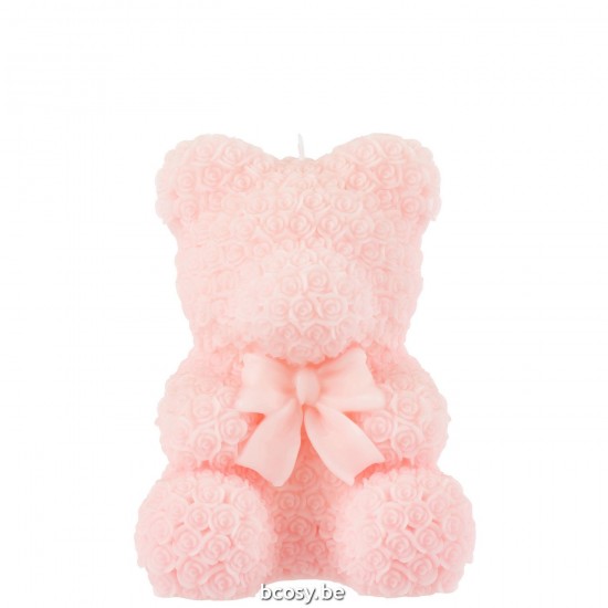 J Line bougies Jolipa Bougie Ours Rose Large 25H.