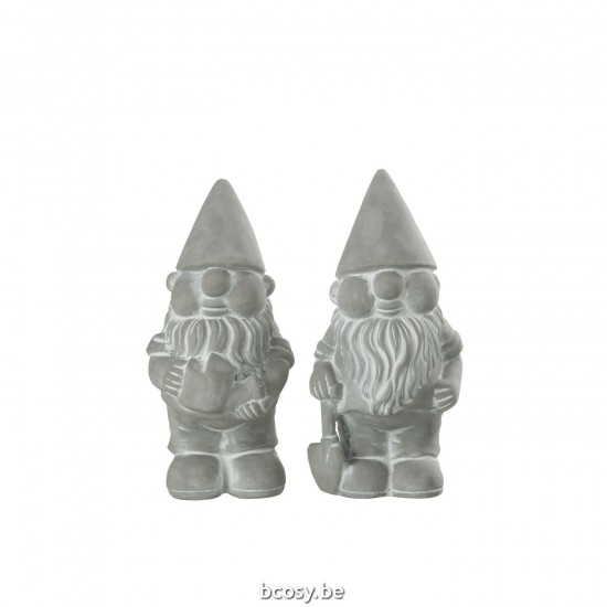 J Line lutins statuettes Jolipa Lutin Ciment Gris Large Assortiment De 2.