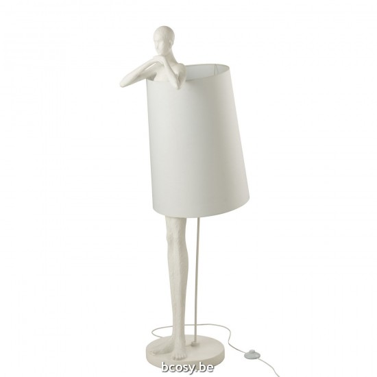 J Line Lamp Man Poly White Floor lights Standing Floorlamps.