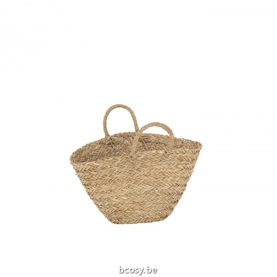J Line Strandtas Kort Handvatten Jute Naturel L41xB44xH38 cm strandtassen JO33259.
