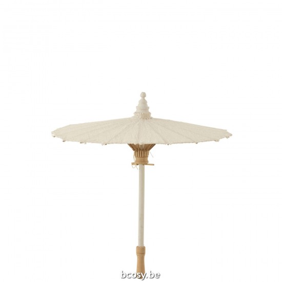 Jline Parasol Tumanggal Textile Wood White.