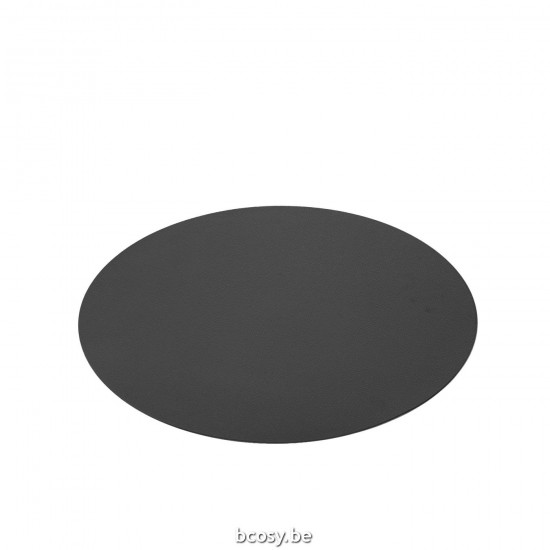 J Line Placemat Rond Pvc Zwart L38xB38 cm tekstiel JO33435.