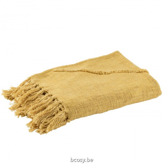 J Line Throw Tassel Cotton Mustard fabric.