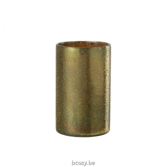 J Line Hurricane Mirror Gold Glass Large tea lights holders.