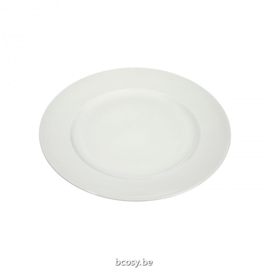J Line Plate Stripe Porcelain White 20X20X2Cm Plate Stripe Porcelain White 20X20X2Cm.