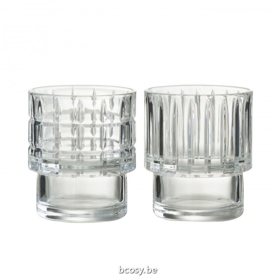 J Line Whiskyglas Duet Glas Transparant drinkglas drinkglazen JO36404.