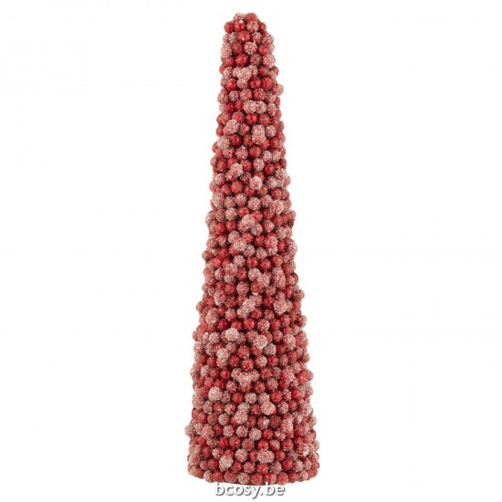 J Line cones de noel Jolipa Cone Deco Baies Plastique Rouge Large.