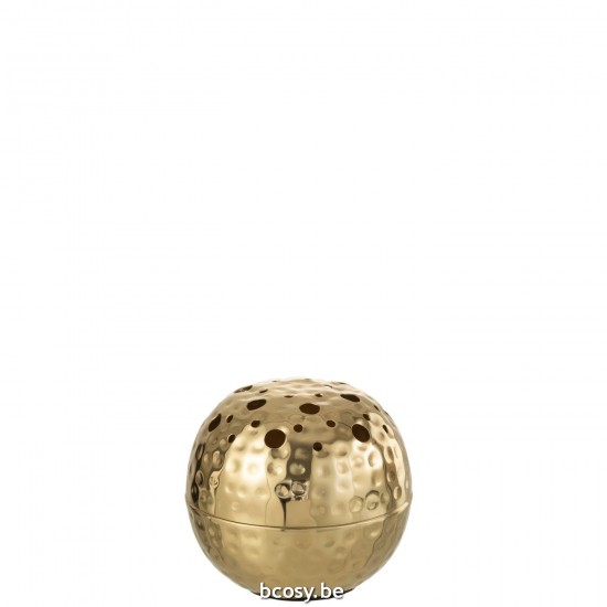 J Line Vase Boule With Holes Metal Gold Small.