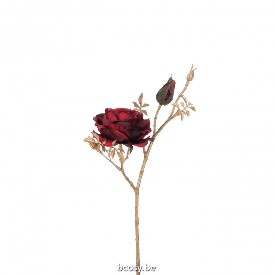 J Line Roses artificielles Jolipa Branche Rose Bourgeons Plastique Rouge Or.