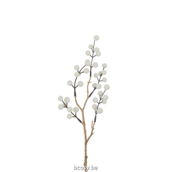 J Line Branche de Noël Branches de Noël Jolipa Branche Baies Plastique Crème Or.