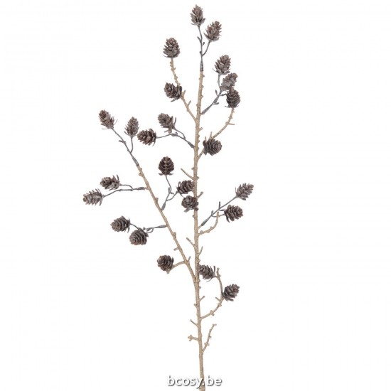 J Line Branche de Noël Branches de Noël Jolipa Branche Pommes De Pin Plastique Brun.