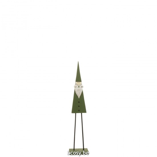 J Line Kerstman Op Voet Hout Groen Small kerstmannen kerstmannetjes JO37895.