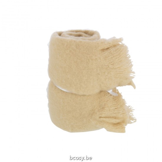 J Line Jolipa Plaid A Franges Polyester Beige.