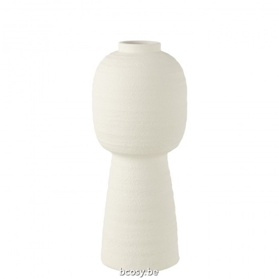 J Line Vase déco Vases déco Jolipa Vase Lanterne Argile Blanc Large.