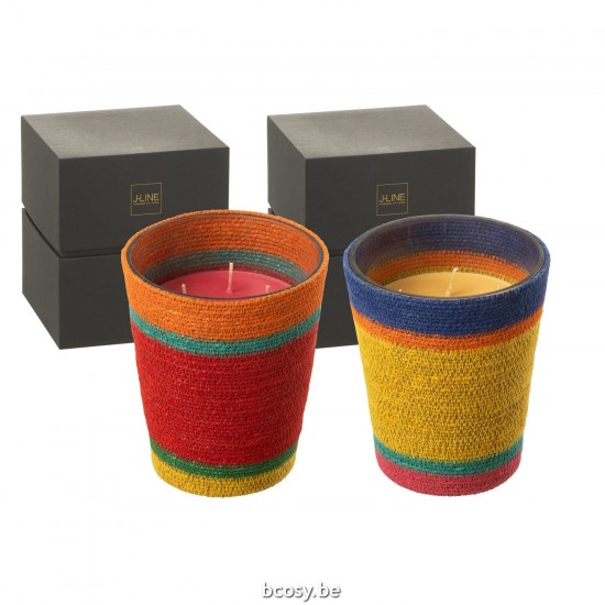 Jline Duftkerze Korb Rot Wachs Mix Large 75Stunden Sortiert Of 2 aroma kerzen.