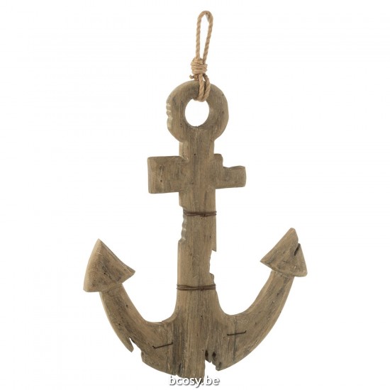 J Line Anker Deco Paulownia Hout Naturel bootankers JO40339.