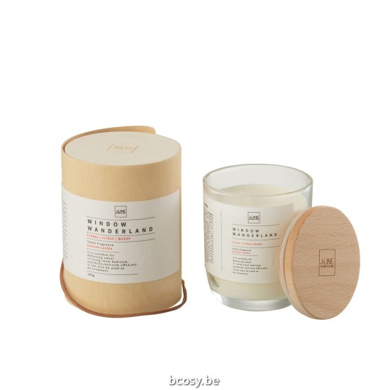 J Line Scented Candle Round Window Wanderland Wax Transparent Small 30 Hours scented candles.