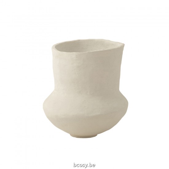 Jline Pot Archaic Papier Mache Wit.