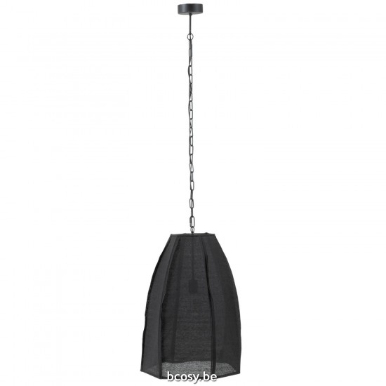 J Line Ceiling Lamp Pear Linen Iron Black Large Suspensions pendant lights Suspended Overhead Lights Lamps.