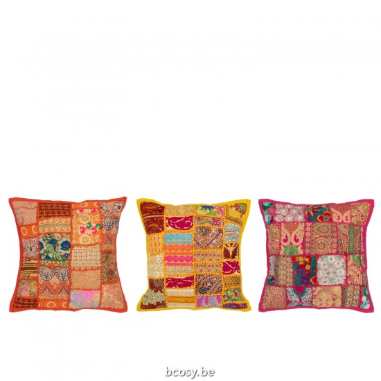 Jline Kussen Patronen Lapwerk Katoen Mix Assortiment Van 3.