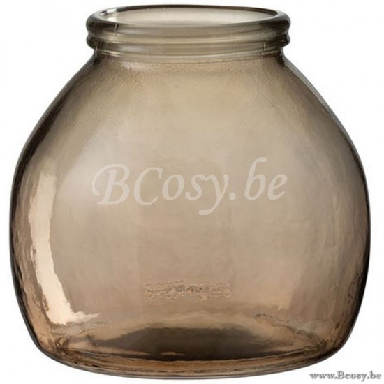 J Line vases Jolipa Vase Boule Verre Marron Clair.