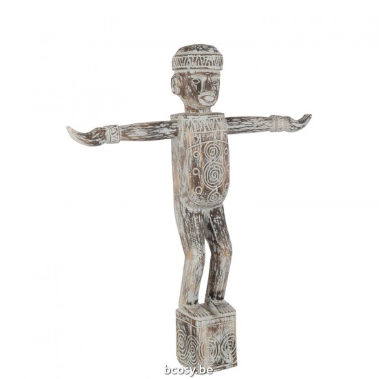 Jline Statue Edmund Albasiaholz Naturell Orientalische Skulpturen.