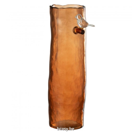 J Line vases Jolipa Vase Long Oiseau Verre Orange Large.