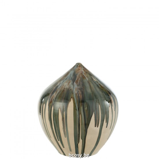 Jline Vase Hoch Malerei Keramik Natur Grün vases.